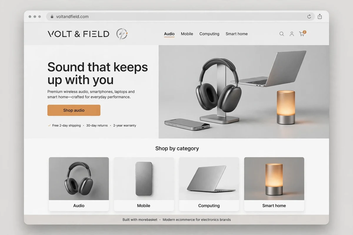 A drafted electronics storefront