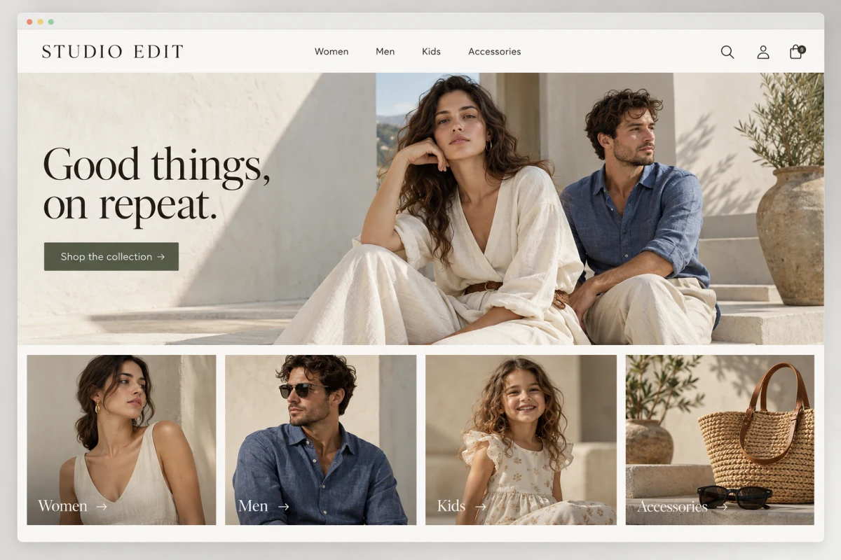 A drafted fashion storefront