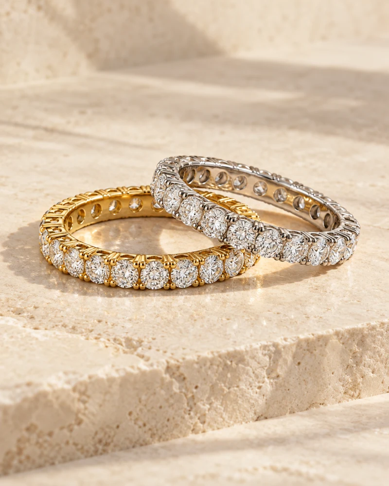 Eternity bands, diamond jewelry collection