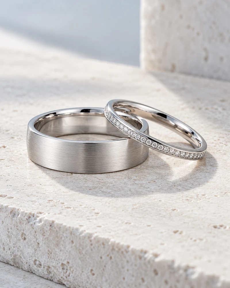 Wedding bands, platinum jewelry collection