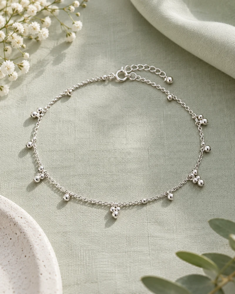 Anklets, silver jewelry collection