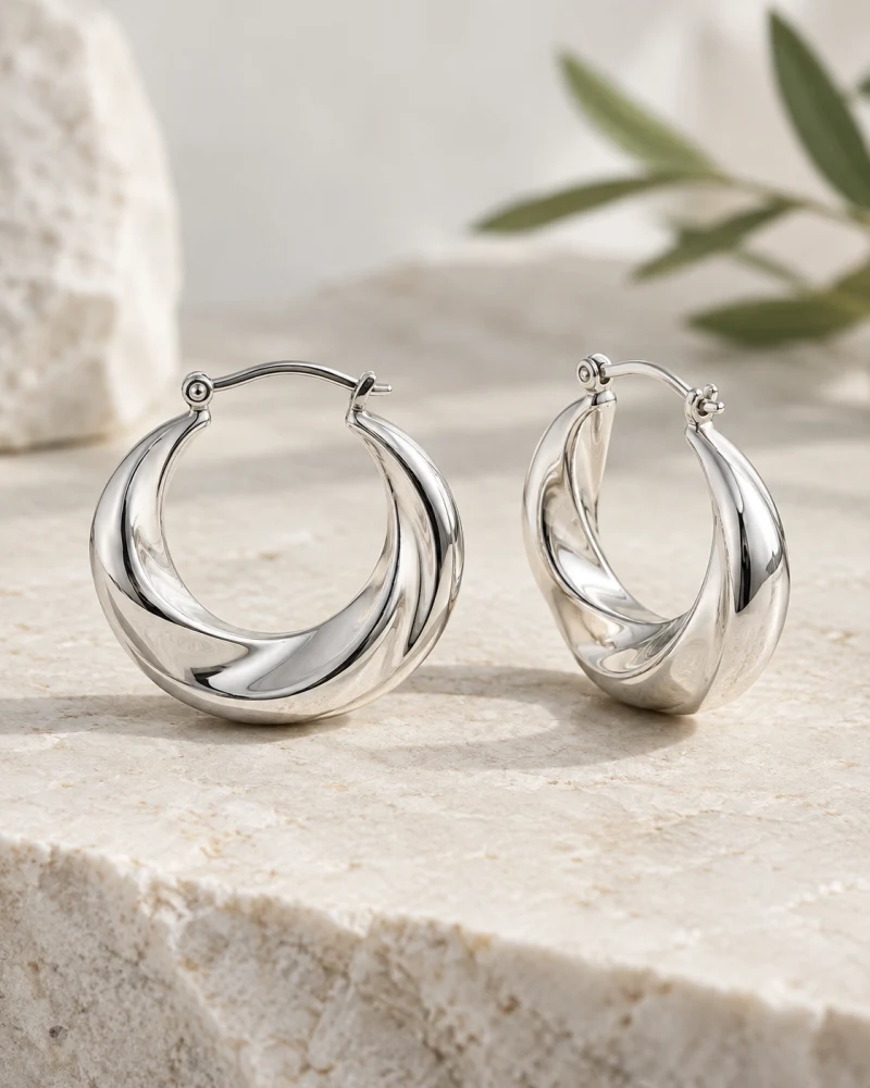 Earrings, silver jewelry collection