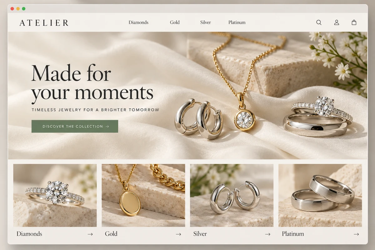 A drafted jewelry storefront